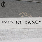Tissu coupon ameublement coton fleuri gris noir rose Yin Yang Paris 325 x 285 cm