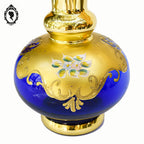 Vase soliflore bleu et doré style Murano H 30 cm vintage