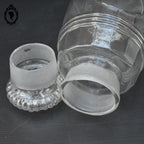 Pot en verre soufflé flacon Apothicaire pharmacie couvercle forme tonneau ancien