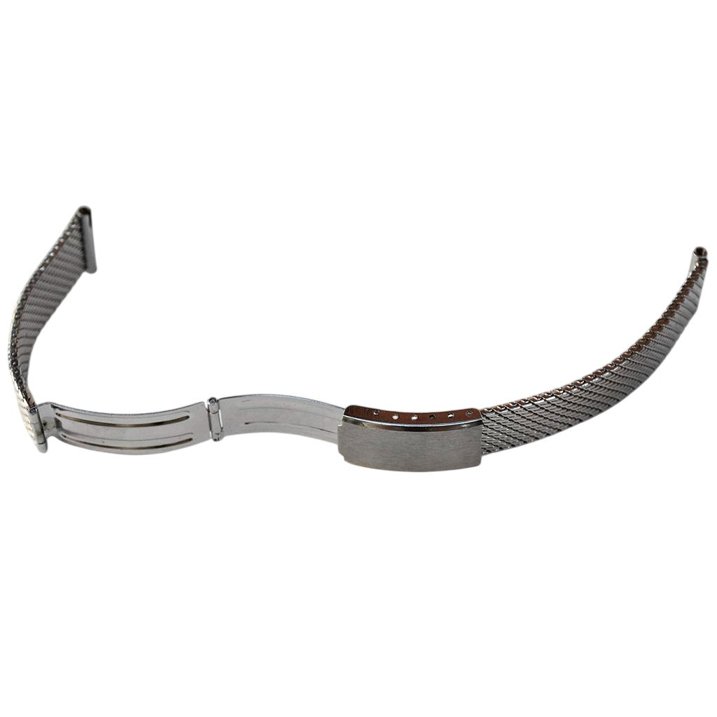 Bracelet de montre maille métallique argenté stainless steel vintage neuf attache 18 mm