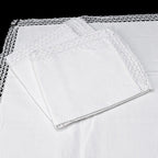 3 taies d’oreiller blanches pourtour dentelle crochet 63 x 60 anciennes