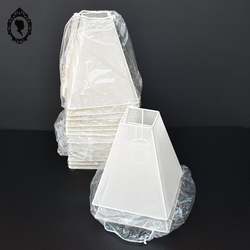 Abat-jour pyramide base carrée tissu beige pour suspension plafonnier neuf