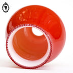 Abat jour tulipe globe rond en verre opaline rouge vintage année 70