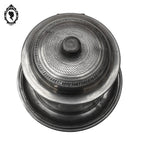 Boite à biscuits friandises tabacs en métal gris ou argenté ancienne