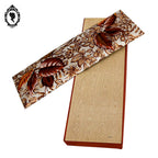 Boîte à gants foulard orangé rectangulaire carton tissu avec un foulard vintage