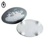 Bonbonnière ancienne boîte porcelaine biscuit vert tendre gris blanche anges