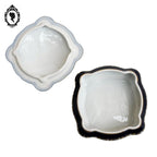 Bonbonnière signée T Limoges boîte porcelaine carrée bombée bleu doré vintage