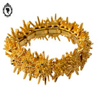 Bracelet jonc manchette articulé soleil doré Boucher vintage