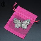 Broche papillon métal gris bijoux vintage