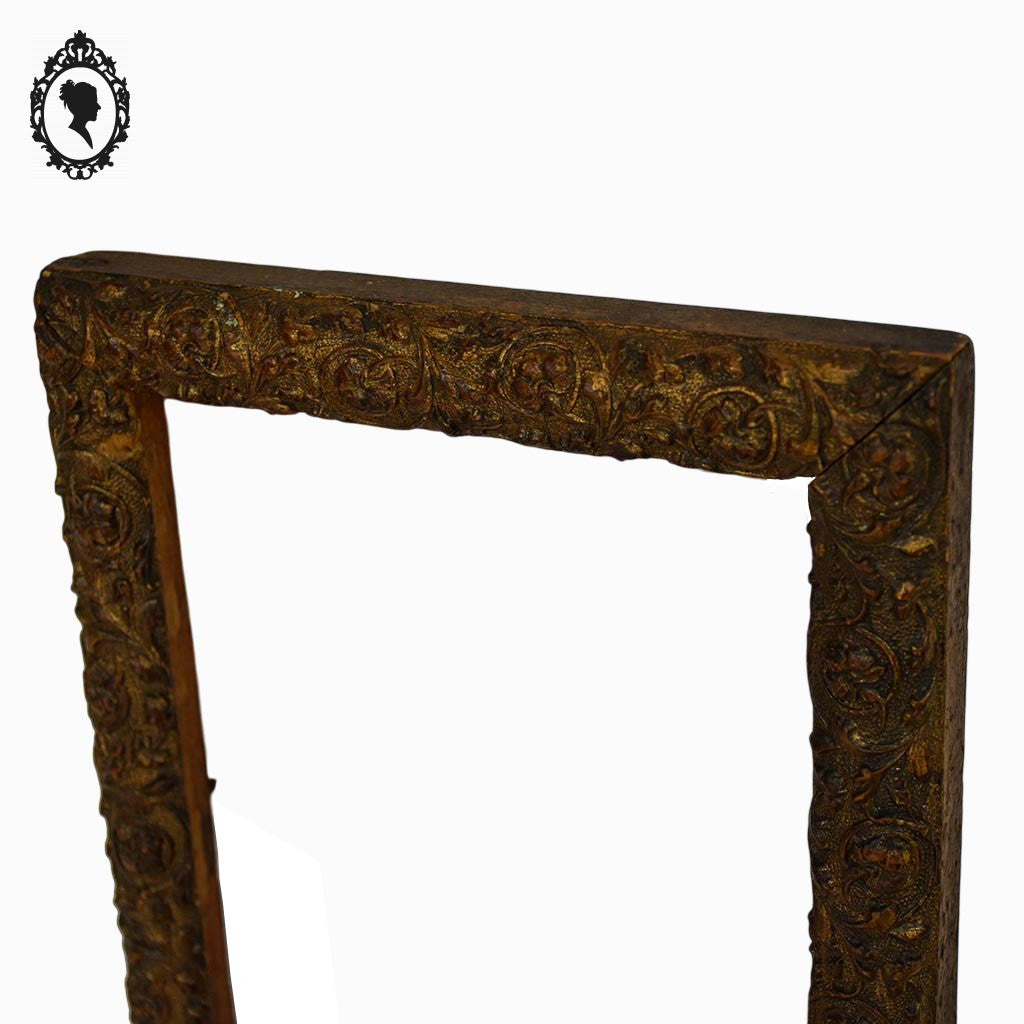 Cadre ancien rectangulaire 25 x 19 cm bois sculpté vide feuillure 21,4 x 16 cm