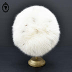 Chapeau toque véritable fourrure blanche pour femme vintage T 60 61