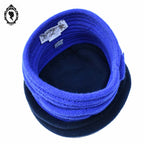 Chic Chapeau bonnet bleu enfant polaire forme cloche Tout en tête NEUF Taille 46 cm