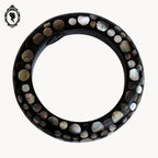 Chic bracelet jonc gris à poids de nacre rigide Nature
