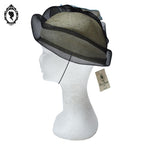 Chic chapeau été femme beige noir bleu fibre naturelle T M / 57 cm