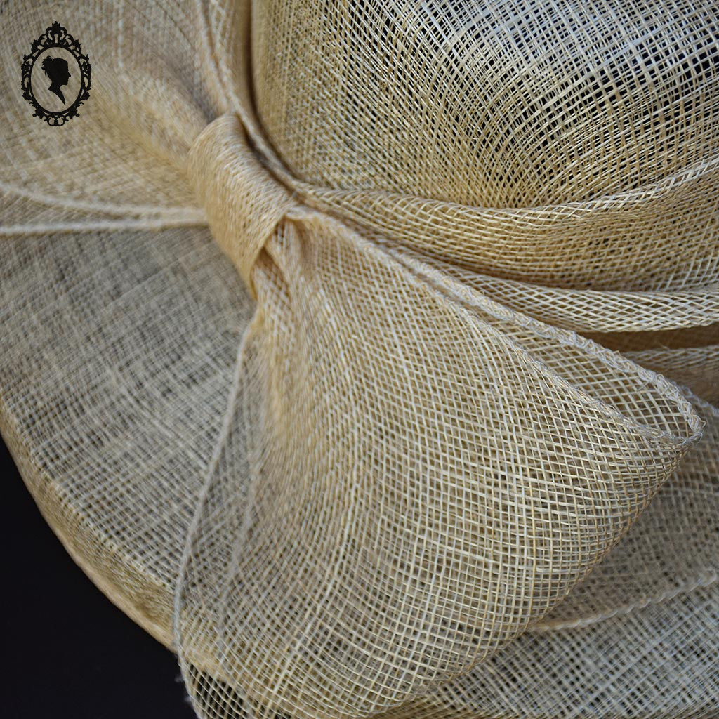 Chic chapeau nœud femme beige fibre naturelle T M  57 cm
