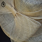 Chic chapeau nœud femme beige fibre naturelle T M  57 cm