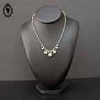 Chic collier de princesse strass faux diamants métal gris vintage