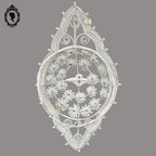 Couronne florale ange perles blanches objet de curiosité mortuaire ancienne 1900 H 76 cm