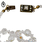 Élégant collier en cristal aurore boréale AB blanc en cascade bijou ancien vintage