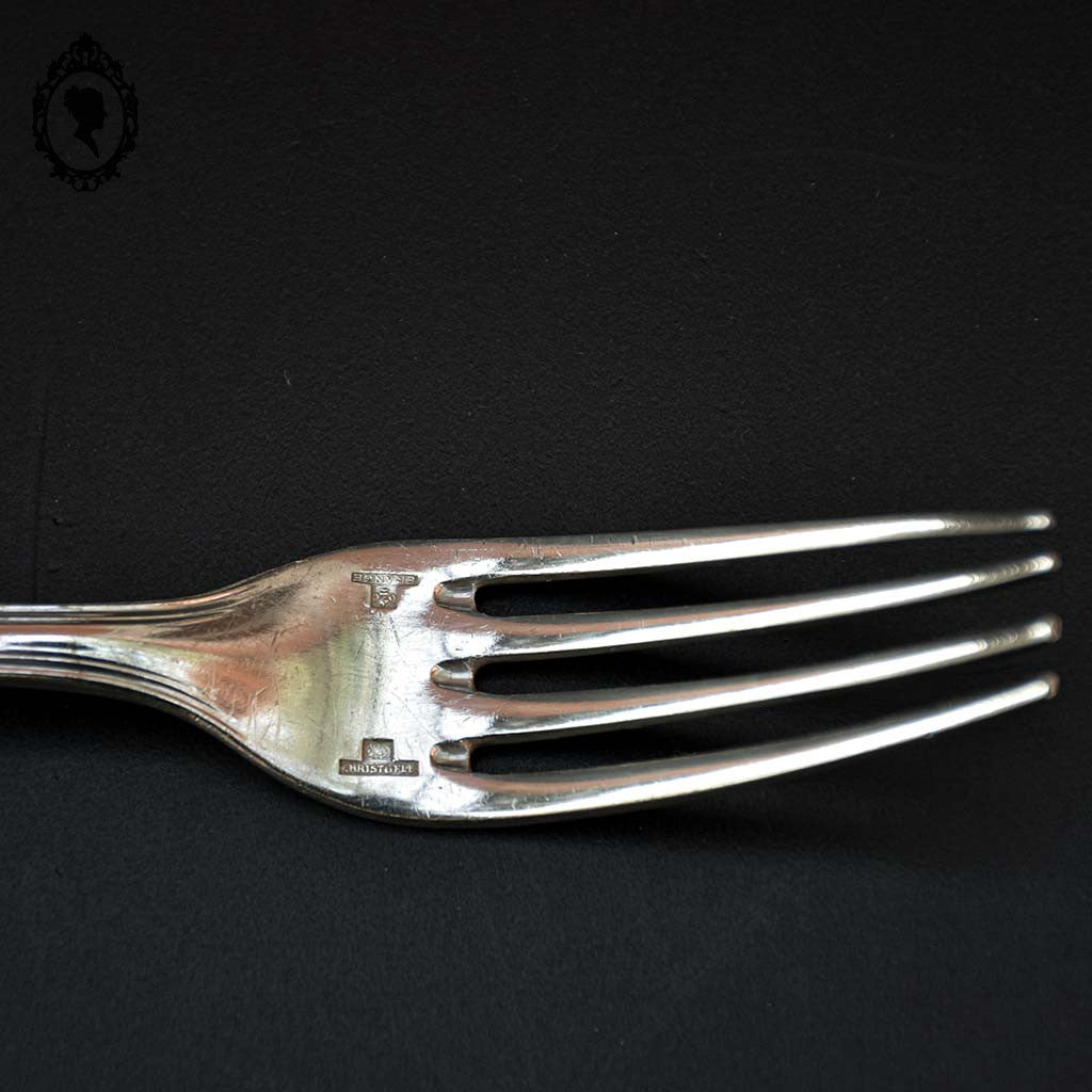 Ensemble 2 couverts enfant ou dessert Chritofle métal argenté dans écrin