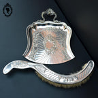 Ensemble pelle et brosse ramasse miettes en métal argenté ancien