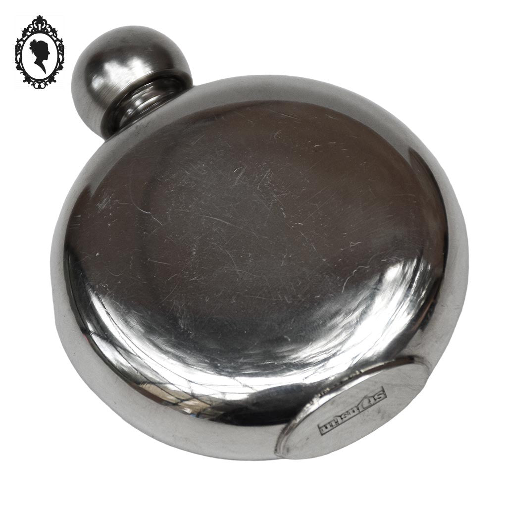 Flacon miniature circulaire en métal flasque de hanche celtique alcool ou parfum St Justin