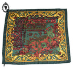 Foulard soie collection Christian Dior CD vert rouge jaune vintage
