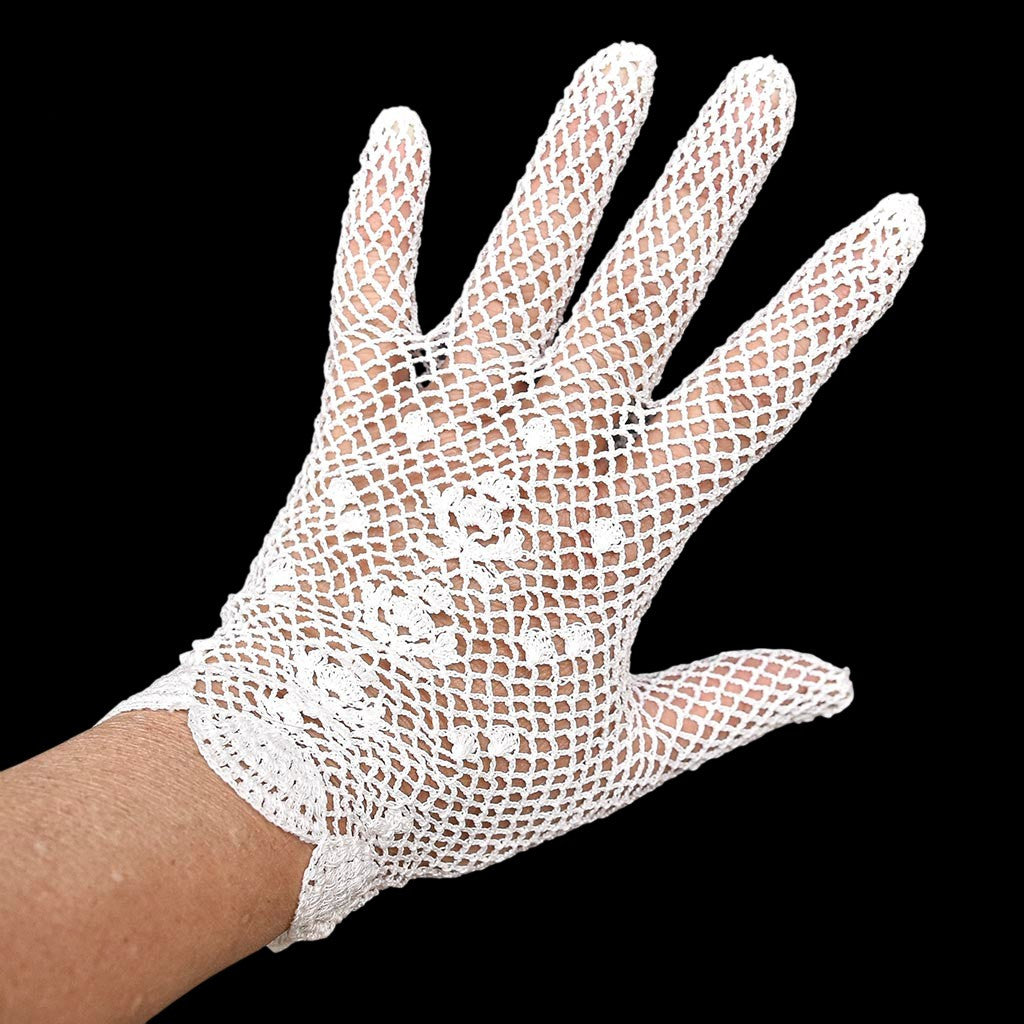 Gants blanc femme crochet ajouré T 6 12 - 6,5