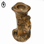 Grand vase Art Nouveau Gustave Van Vaerenbergh en plâtre marron ancien