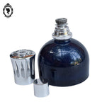 Lampe Berger bleu nuit à paillettes et gris argent