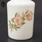 Lot 3 flacons bouteilles verre blanc opaline fleurie 3 tailles années 70 vintage