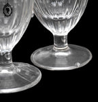 Lot 6 verres à digestif bistrot épais blancs à pied anciens