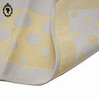 Lot 7 serviettes de table beiges et ronds dorés vintage 40 x 40 cm