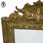 Miroir ancien avec fronton chimère phénix doré style Régence ou Napoléon 3 H 60 cm