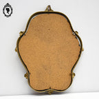 Miroir glace en bronze doré arabesque baroque mural H 36 cm vintage