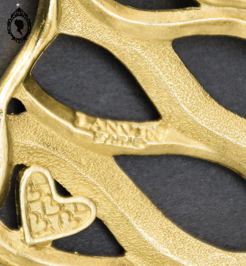 Pendentif Lanvin Paris doré bijoux vintage