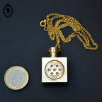Pendentif collier concrète Yendi Capucci Paris en métal doré vintage