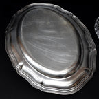 Plateau serviteur métal et 4 compartiments cristal pour apéritif