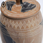 Pot grec jarre urne grecque avec couvercle en terre cuite argile