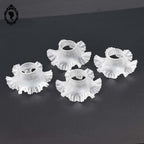 Quatre globes, abat-jour tulipe courte pour lampe à pétrole lustre suspension verre opaque vintage ancien