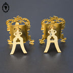 Rare paire de petits cadres pour photo miniature à poser en laiton ancien