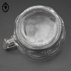 Service 8 tasses et sous tasses à café Arcopal France verre blanc transparent vintage