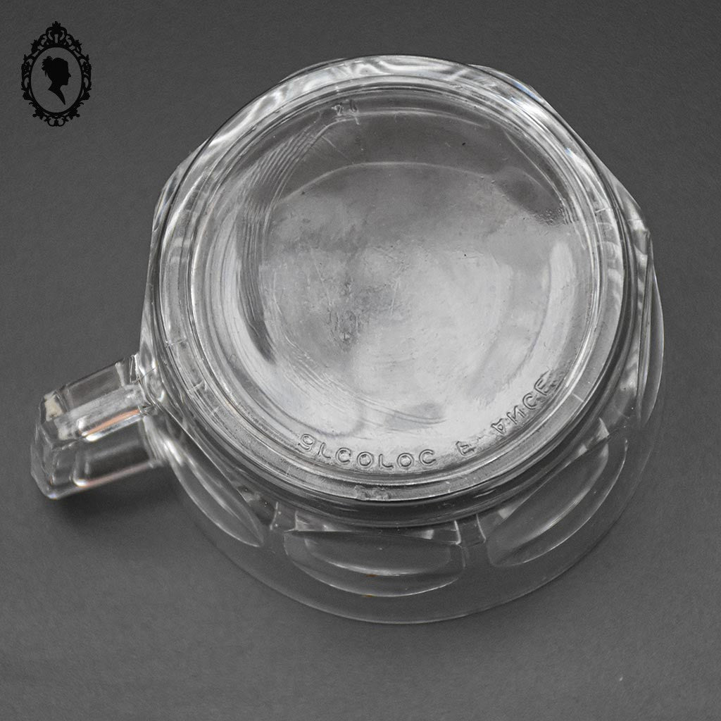 Service 8 tasses et sous tasses à café Arcopal France verre blanc transparent vintage
