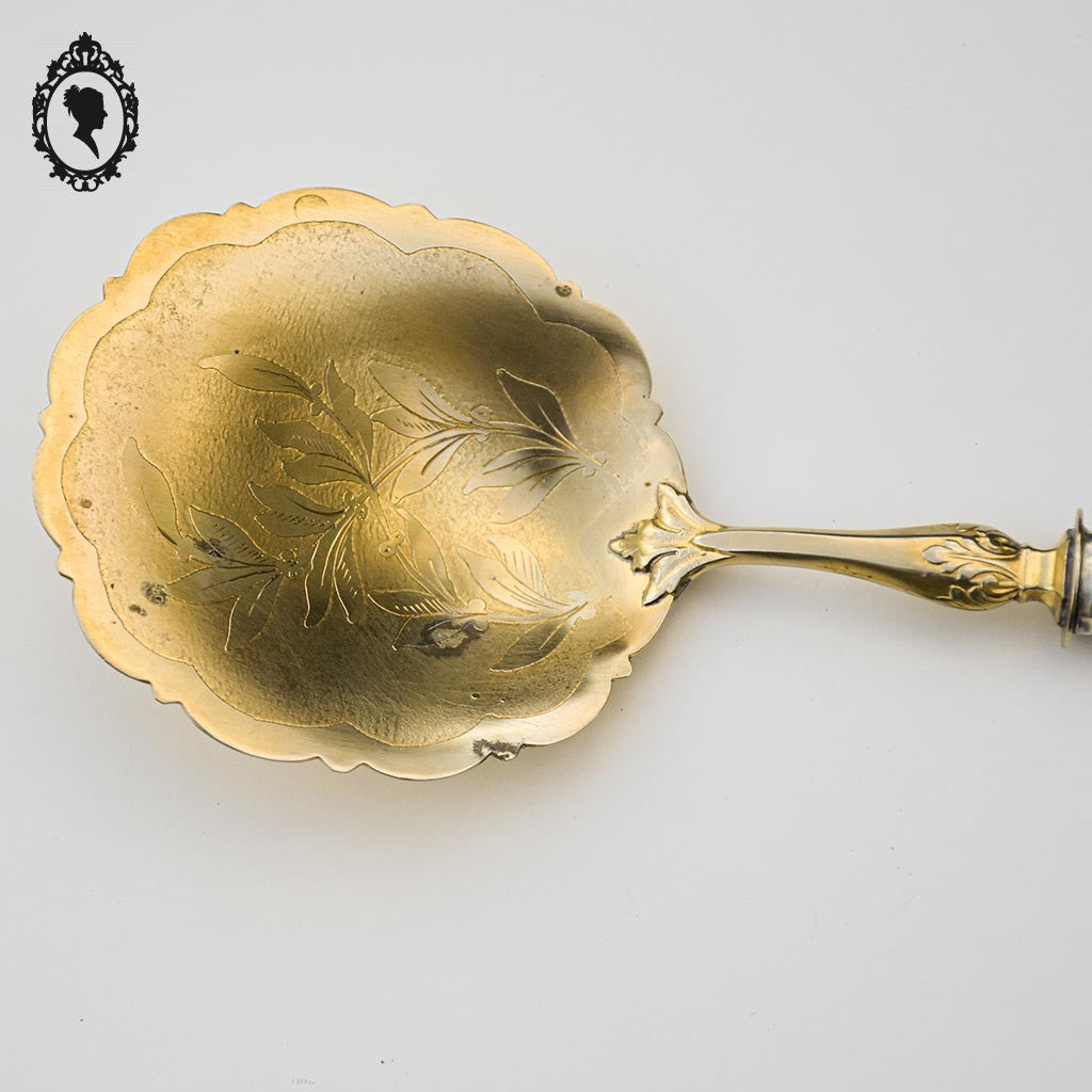 Service de couverts à fraise argent fourré vermeil doré ancien