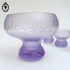 Rare service à dessert coupe et 5 coupelles en cristal violet ancien Art Déco