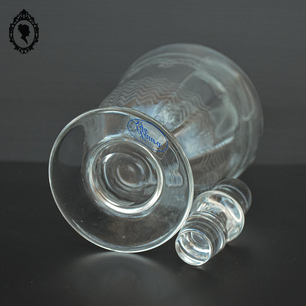 Très élégante carafe forme amphore en verre Laura Lys vintage et chic