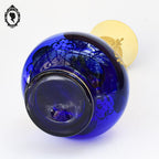 Vase soliflore bleu et doré style Murano H 30 cm vintage