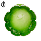 Vase soliflore forme fleur vert blanc verre style Murano
