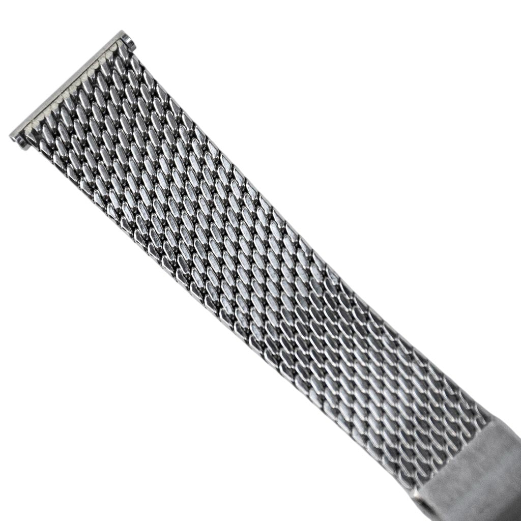 Bracelet de montre maille métallique argenté stainless steel vintage neuf attache 18 mm