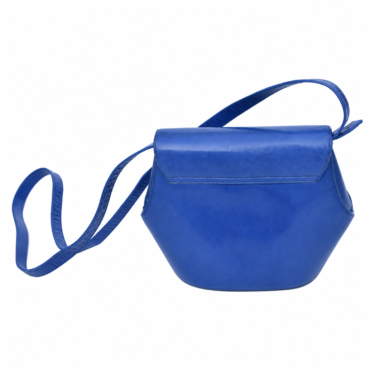 Sac vintage Orphelia en cuir bleu à bandoulière – Fabriqué en Italie